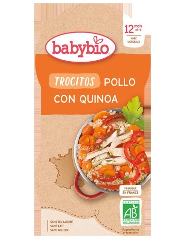 Babybio Trocitos Pollo Quinoa +12 Meses 2X200G