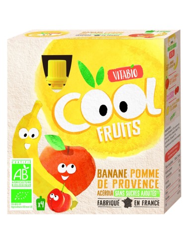 Babybio Pack Cool Fruits Platano Manzana 4X90G