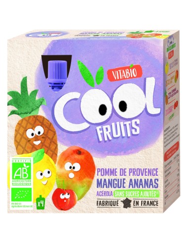 Babybio Pack Cool Fruits Manzana Mango Piña 4X90G