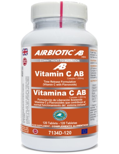 Airbiotic Vit C Ab Complex 1.000 Mg Lib. Sostenida 120 Tabletas