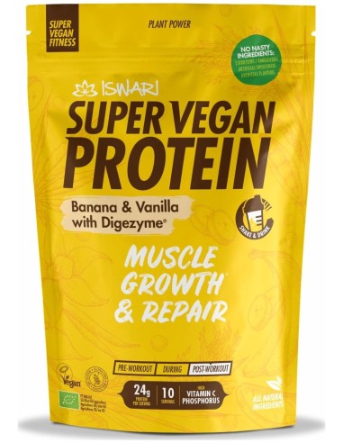 Iswari Super Vegan Fitness Proteína Banana Vainilla 350G