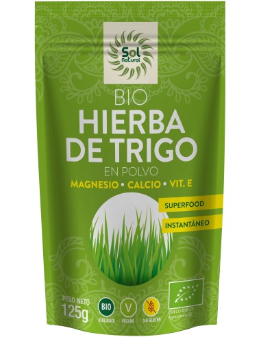 Solnatural Hierba Trigo Polvo Bio S/G Veg 125G