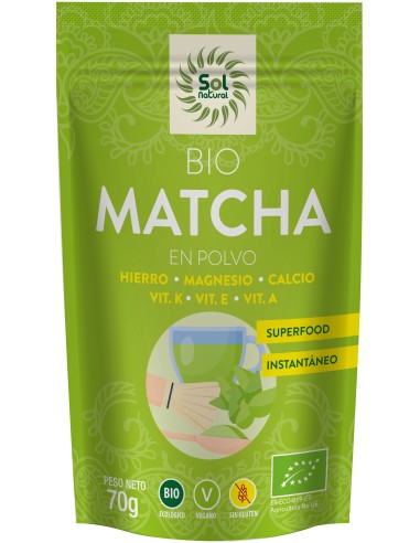 Solnatural Te Matcha Polvo Bio S/G Vegano 70G