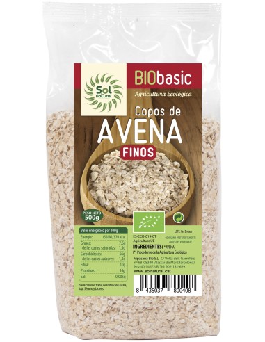 Sol Natural Copos De Avena Finos Bio 500G