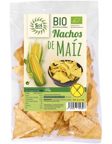 Sol Natural  Nachos De Maiz Natural Sin Gluten 125G