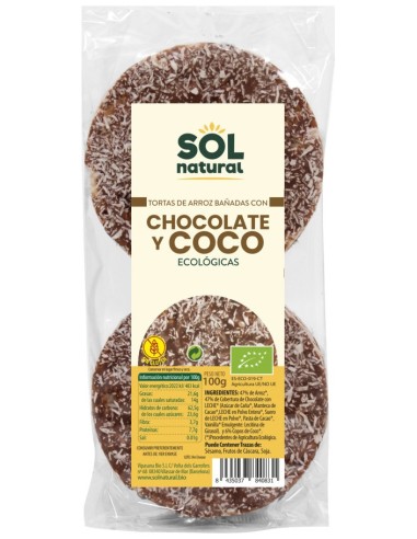 Tortas Arroz Chocolate Dark Y Coco Bio 100 G