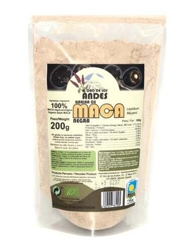 El Oro De Los Andes Harina De Maca Negra 100% 200G