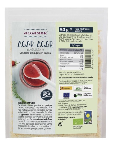 Algamar Algas Agar-Agar Ecológicas Copos 50G