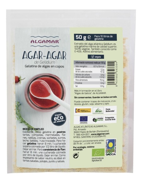 Algamar Algas Agar-Agar Ecológicas Copos 50G