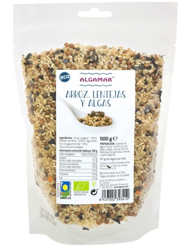 Arroz, Lentejas Y Algas Eco 500 G