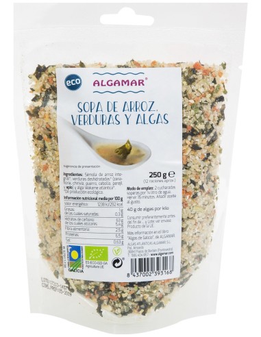 Algamar Sopa De Arroz, Verduras Y Algas 500G