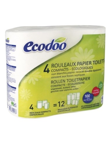 Ecodoo Papel Higienico 100% Fibra Reciclada 4Uds