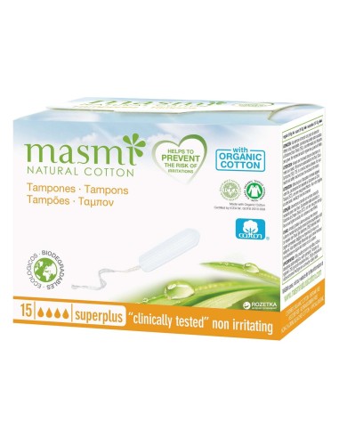 Masmi Natural Cotton Tampones Digital Super Plus 15Uds