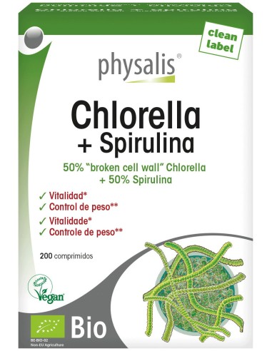 Physalis Chlorella Y Espirulina Bio 200Comp