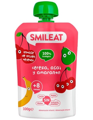 Smileat Pouch Cereza Acai Amaranto +8M 100G