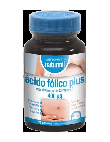 Naturmil Acido Folico Plus Vitaminas Complejo B 400 Ug 90 Compri