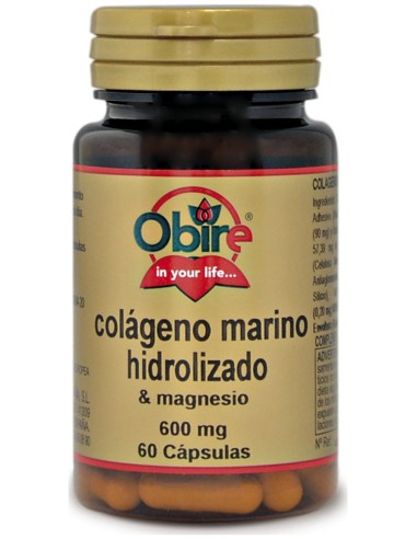 Obire Colágeno Marino Hidrolizado + Magnesio 60Cáps