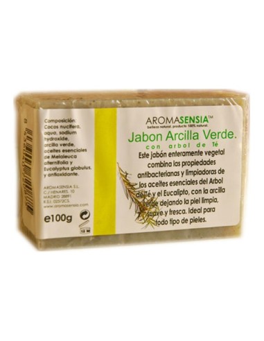 Aromasensia Jabón Arcilla Verde Con Árbol De Té 100 Gr