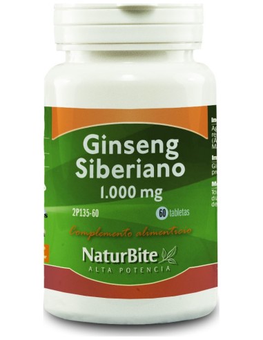 Naturbite Ginseng Siberiano 1.000Mg 60Tab