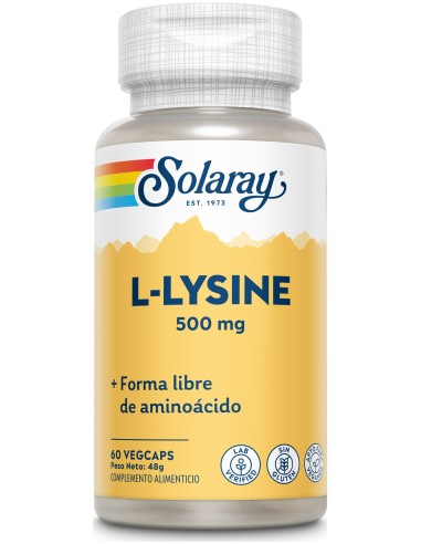 Solaray L Lysine 500Mg 60Caps