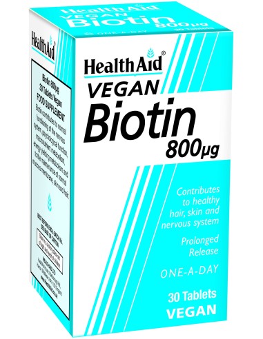 Health Aid Biotina 800 Microgramos 30 Tabletas