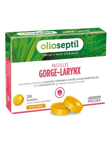 Olioseptil Garganta Laringe Miel Limon 24 Past.