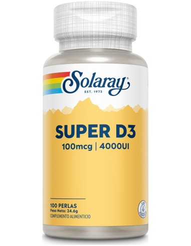 Solaray Super D3 100Mg 4000Ui 100 Perlas