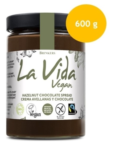 La Vida Vegan Crema Cacao Avellana Bio Vegan 600G