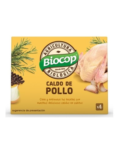 Biocop Caldo Pollo Cubitos Bio 6Uds 11G