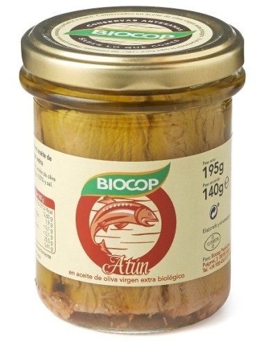 Biocop Atun Filetes Bio Bote Cristal 195Gr