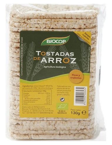 Biocop Tostadas Arroz C/Sal Integal 130G