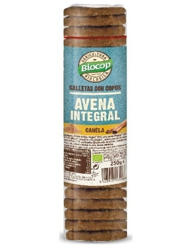 Galleta Copos Avena Integral Canela Biocop 250 G