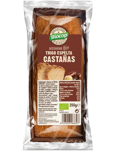 Bizcocho Castañas Trigo Espelta Biocop 250 G