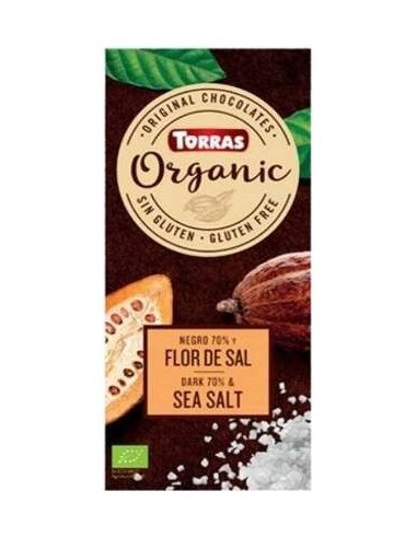 Chocolate Negro 70 % Cacao Con Flor De Sal 100 Gr