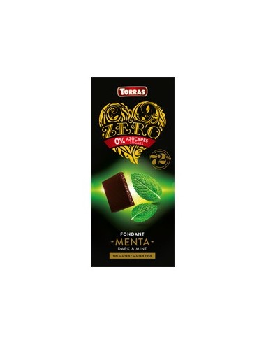 Zero Chocolate Negro 72 % Cacao Con Menta 100 Gr