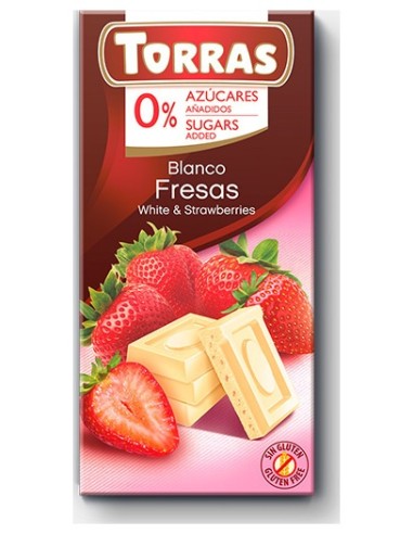 Torras Choco Blanco Fresa Sin Gluten Sin Azúcar 75G