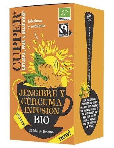 Cupper Infusion De Jengibre Y Curcuma Bio 20Uds