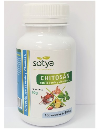 Sotya Chitosán + Té Verde + Vitamina C 600Mg 100Cáps