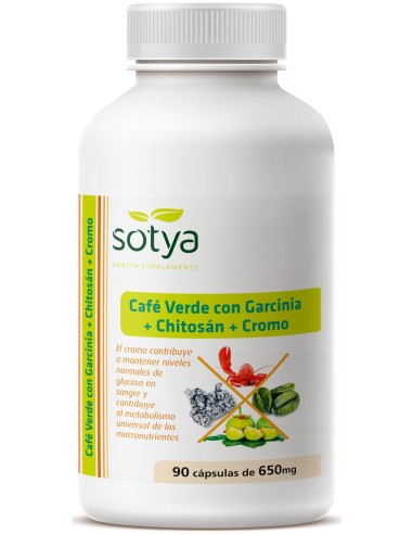 Sotya Café Verde + Garcinia + Chitosán + Cromo 650Mg 90Cáps