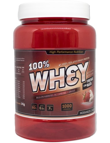 100% Whey Fresa Y Nata 1 Kg