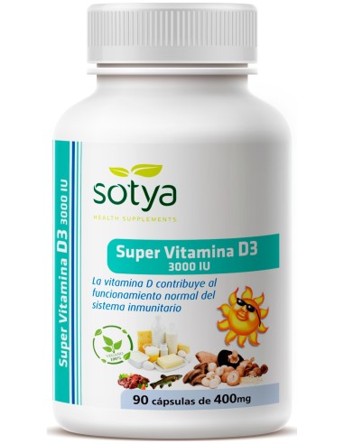 Sotya Súper Vitamina D3 3000Ui 400Mg 90Caps