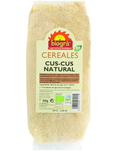 Biogra Cous Cous Trigo Blanco Natural 500G