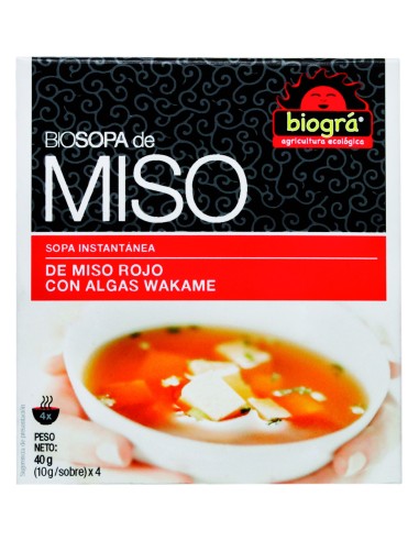 Biogra Sopa Miso Roj Algas Bio Sobres 40G