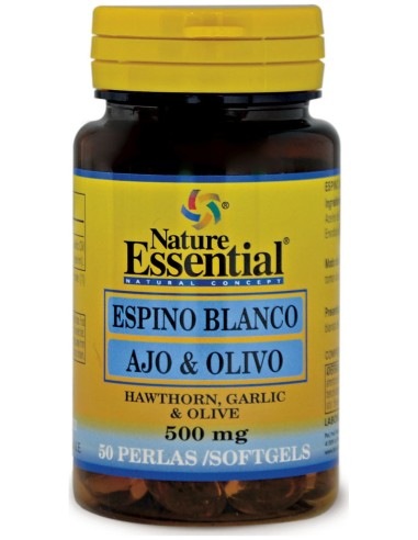 Nature Essential Espino Blanco+Ajo+Olivo 500Mg 50 Perlas