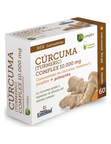 Nature Essential Cúrcuma 95%+Jengibre+Pimienta+Vit C 60Cáps