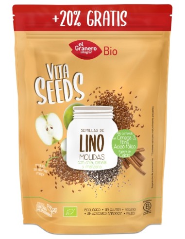 El Ganero Integal Lino Chia Manzana Canela Bio 200 G