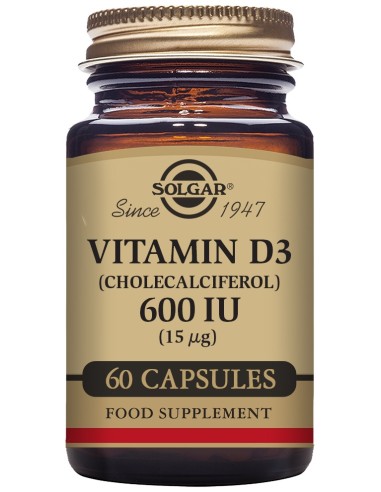 Solgar Vitamina D3 600 Ui 15Mg 60 Cáps Vegetales