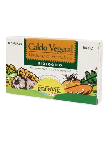 Caldo Vegetal Biologico 84 G ( 8 Cubitos)