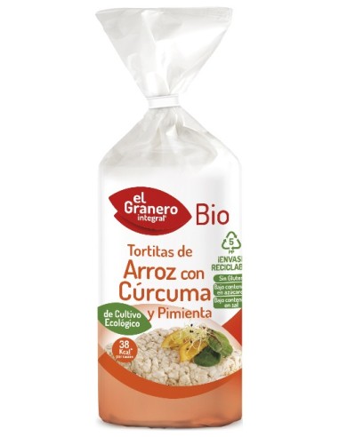 El Granero Tortitas Arroz Curcuma Pimienta Bio 115G