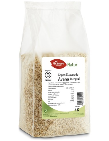 Granero Alimentacion Copos Avena Suaves Integrales 1 Kg